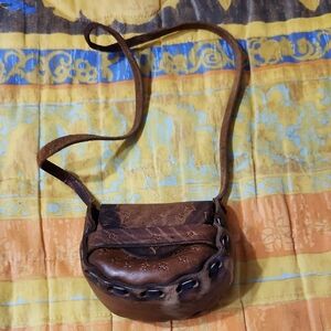 Handcrafted Brown Leather Crossbody Bag